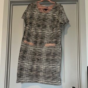 Chic Black and White Tweed Dress